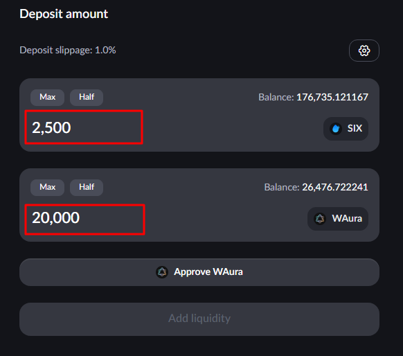 Deposit amount